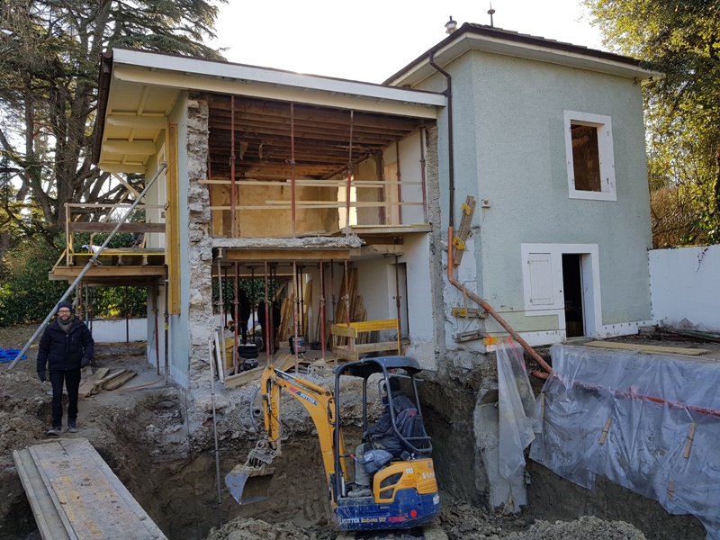 Avancement chantier: villa Carouge