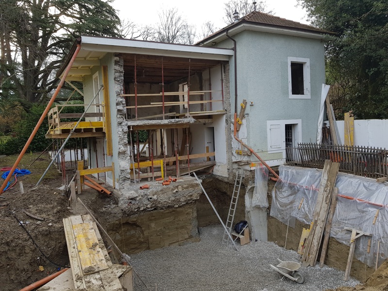 Avancement chantier: villa Carouge