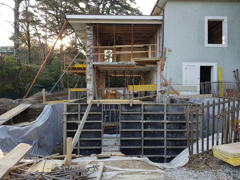 Avancement chantier: villa Carouge