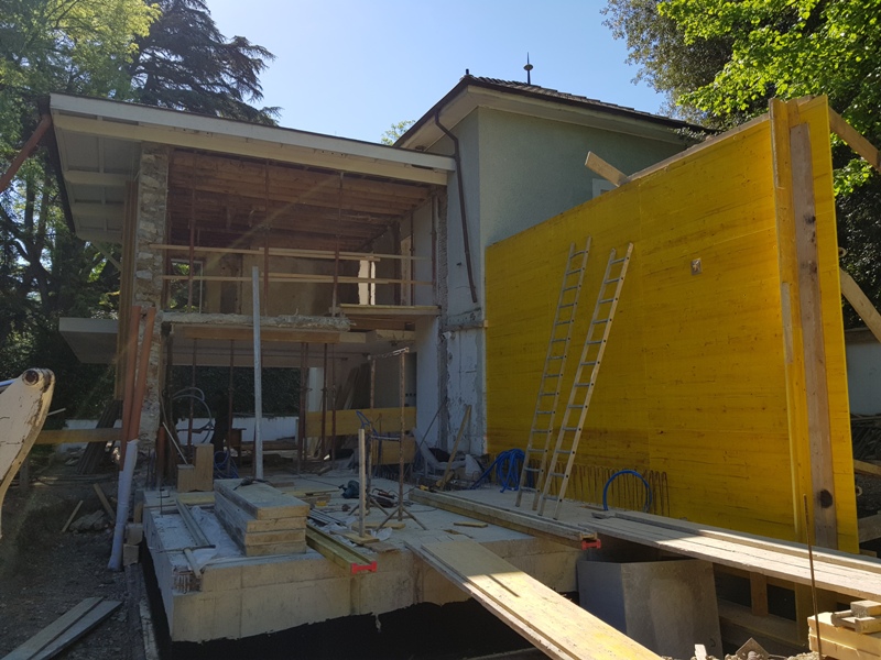Avancement chantier: villa Carouge