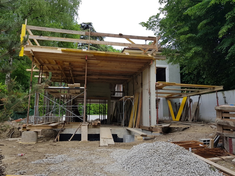 Avancement chantier: villa Carouge